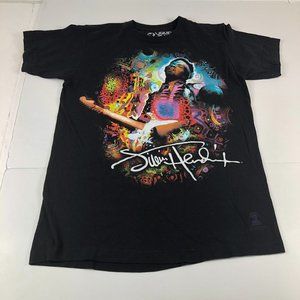 Liquid Blue Jimi Hendrix Shirt Men's Medium Black Colorful Short Sleeve Cotton